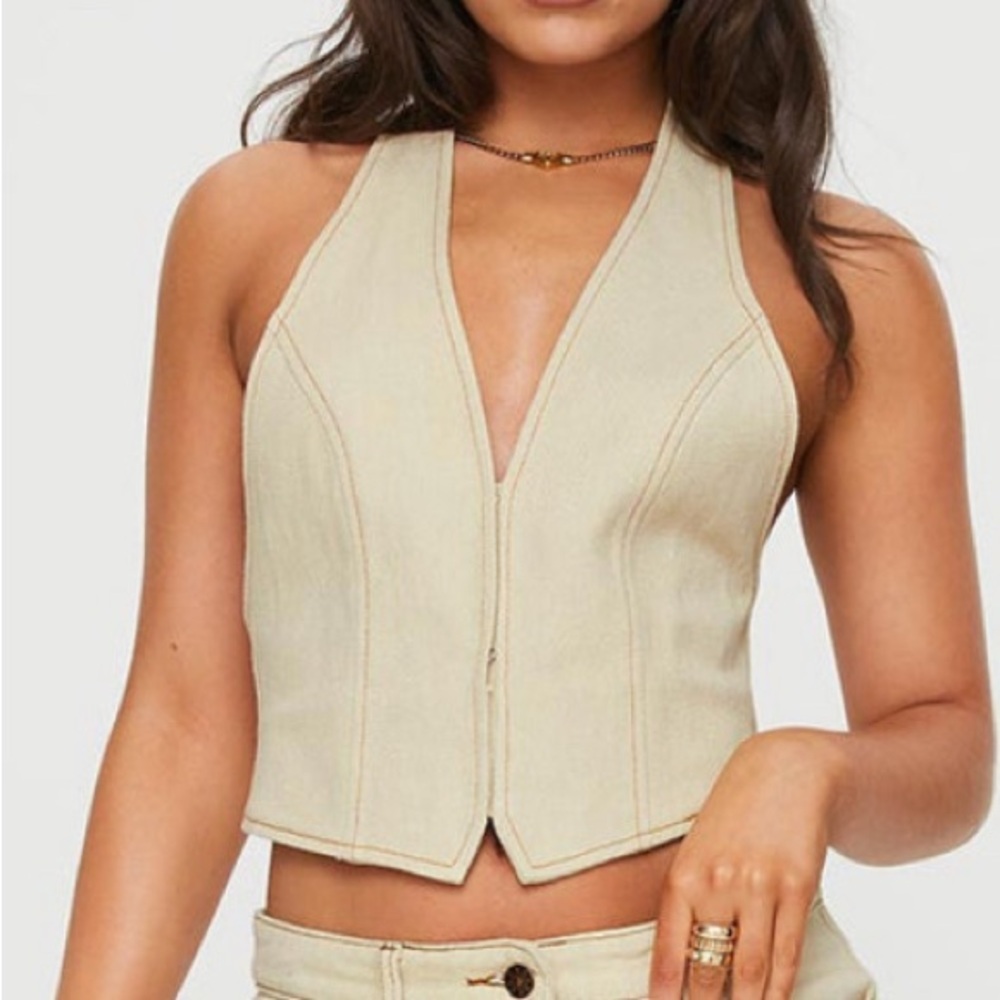 Lioness Je Suis Halter Top Ecru